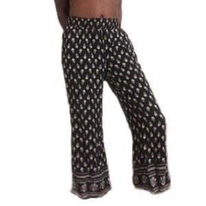 Black and white floral pants